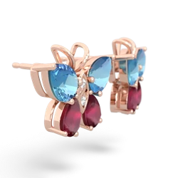 Blue Topaz Butterfly 14K Rose Gold earrings E2215