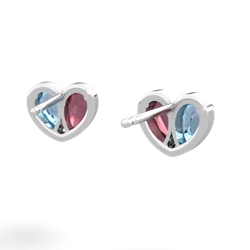 Blue Topaz 'Our Heart' 14K White Gold earrings E5072