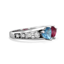 Blue Topaz Heart To Heart 14K White Gold ring R3342