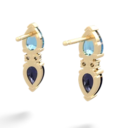 Blue Topaz Bowtie Drop 14K Yellow Gold earrings E0865