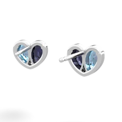 Blue Topaz 'Our Heart' 14K White Gold earrings E5072