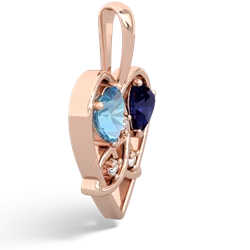 Blue Topaz Celtic Trinity Heart 14K Rose Gold pendant P5331