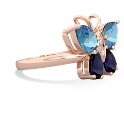 Blue Topaz Butterfly 14K Rose Gold ring R2215