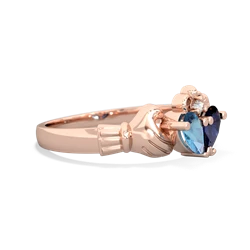 Blue Topaz 'Our Heart' Claddagh 14K Rose Gold ring R2388