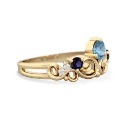 Blue Topaz Crown Keepsake 14K Yellow Gold ring R5740