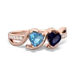 Blue Topaz Side By Side 14K Rose Gold ring R3090