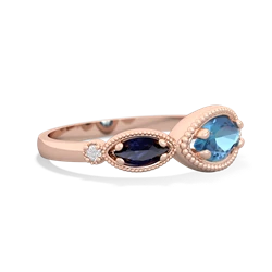 Blue Topaz Milgrain Marquise 14K Rose Gold ring R5700