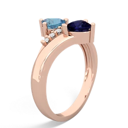 Blue Topaz Heart To Heart 14K Rose Gold ring R2064