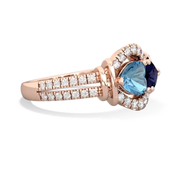 Blue Topaz Art-Deco Keepsake 14K Rose Gold ring R5630