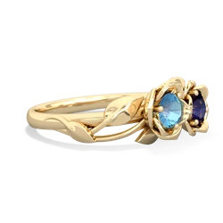 Blue Topaz Rose Garden 14K Yellow Gold ring R5510