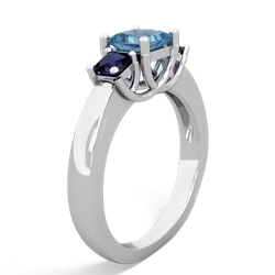 Blue Topaz Three Stone Trellis 14K White Gold ring R4015