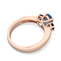 Blue Topaz Three Stone Oval Trellis 14K Rose Gold ring R4024