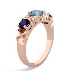 Blue Topaz Hugs And Kisses 14K Rose Gold ring R5016