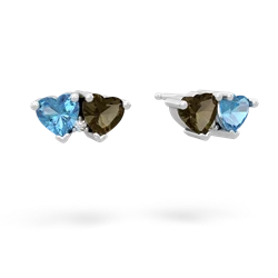 Blue Topaz Sweethearts 14K White Gold earrings E5260