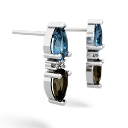 Blue Topaz Bowtie Drop 14K White Gold earrings E0865