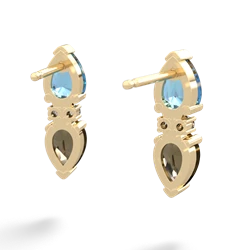 Blue Topaz Bowtie Drop 14K Yellow Gold earrings E0865
