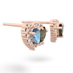 Blue Topaz Halo 14K Rose Gold earrings E7008