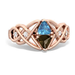 Blue Topaz Keepsake Celtic Knot 14K Rose Gold ring R5300