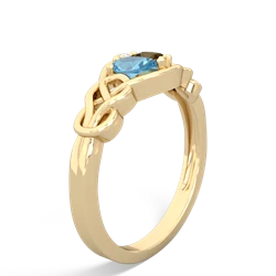 Blue Topaz Celtic Love Knot 14K Yellow Gold ring R5420