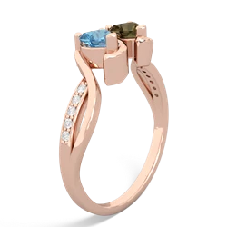 Blue Topaz Side By Side 14K Rose Gold ring R3090