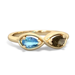 Blue Topaz Infinity 14K Yellow Gold ring R5050