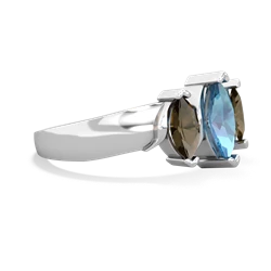 Blue Topaz Three Peeks 14K White Gold ring R2433