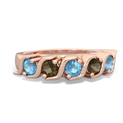 Blue Topaz Anniversary Band 14K Rose Gold ring R2089