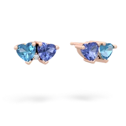 Blue Topaz Sweethearts 14K Rose Gold earrings E5260