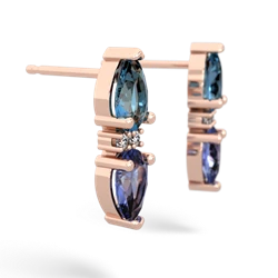 Blue Topaz Bowtie Drop 14K Rose Gold earrings E0865