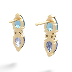 Blue Topaz Bowtie Drop 14K Yellow Gold earrings E0865