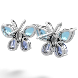 Blue Topaz Butterfly 14K White Gold earrings E2215