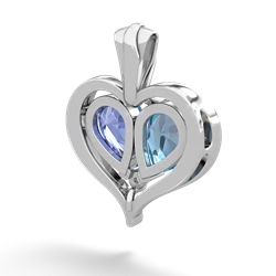 Blue Topaz Two Become One 14K White Gold pendant P5330