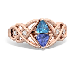 Blue Topaz Keepsake Celtic Knot 14K Rose Gold ring R5300