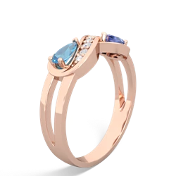 Blue Topaz Diamond Infinity 14K Rose Gold ring R5390