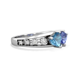 Blue Topaz Heart To Heart 14K White Gold ring R3342