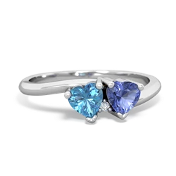 Blue Topaz Sweethearts 14K White Gold ring R5260