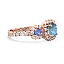 Blue Topaz Regal Halo 14K Rose Gold ring R5350