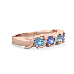 Blue Topaz Anniversary Band 14K Rose Gold ring R2089