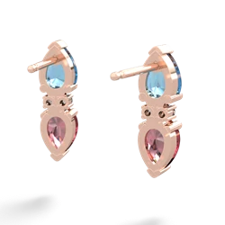 Blue Topaz Bowtie Drop 14K Rose Gold earrings E0865