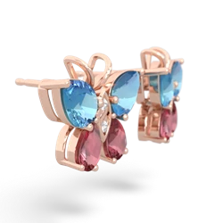 Blue Topaz Butterfly 14K Rose Gold earrings E2215