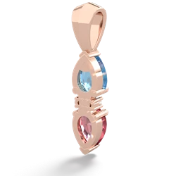 Blue Topaz Bowtie Drop 14K Rose Gold pendant P0865