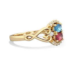 Blue Topaz Love Nest 14K Yellow Gold ring R5860