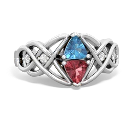 Blue Topaz Keepsake Celtic Knot 14K White Gold ring R5300