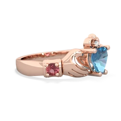 Blue Topaz Claddagh Keepsake 14K Rose Gold ring R5245