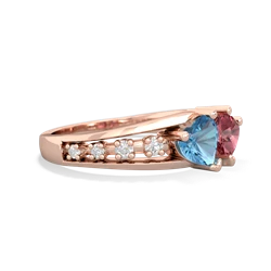 Blue Topaz Heart To Heart 14K Rose Gold ring R3342