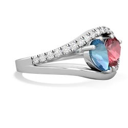 Blue Topaz Nestled Heart Keepsake 14K White Gold ring R5650