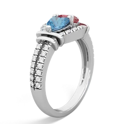 Blue Topaz Art-Deco Keepsake 14K White Gold ring R5630