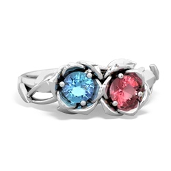 Blue Topaz Rose Garden 14K White Gold ring R5510