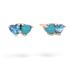 Blue Topaz Sweethearts 14K Rose Gold earrings E5260