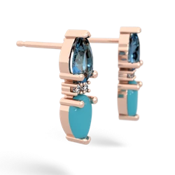 Blue Topaz Bowtie Drop 14K Rose Gold earrings E0865